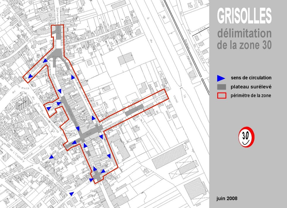 Limites zone 30 Grisolles