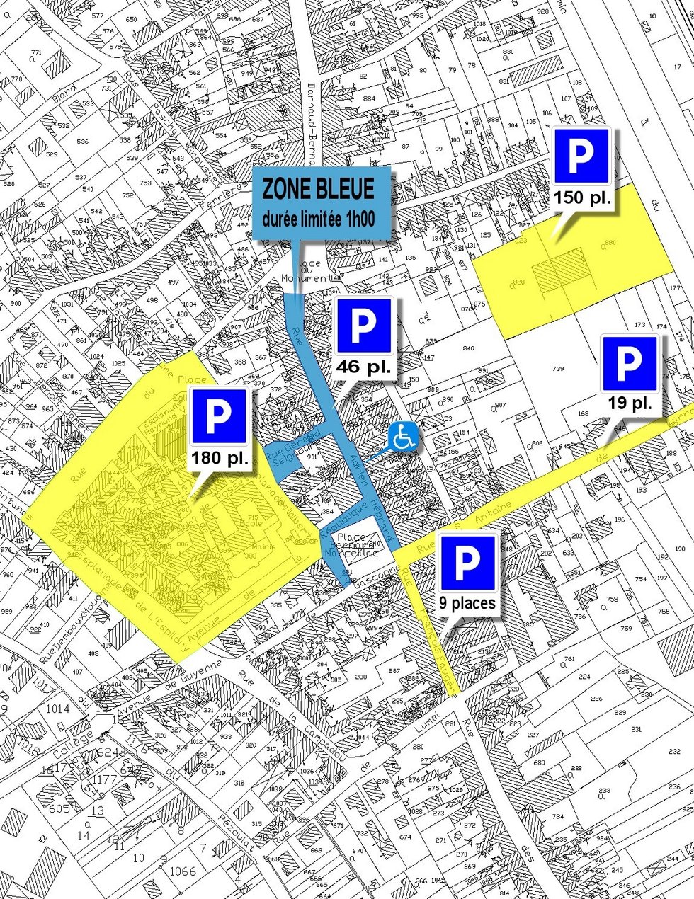 Grisolles stationnement zone bleue